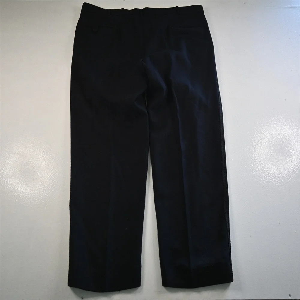 Vtg Bespoke‎ 40L 42x34 Black Wool Shawl Capt Nautical Mens Jacket Pants Tuxedo